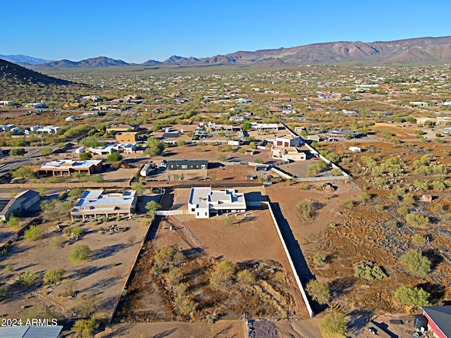 drone / aerial view with a mountain view