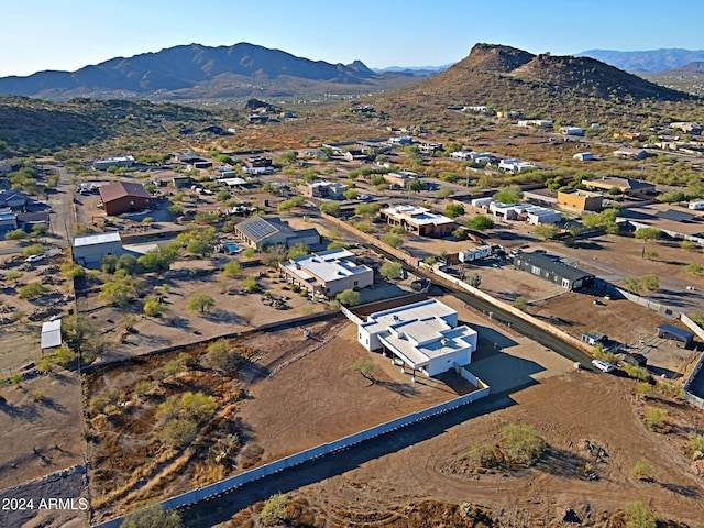 drone / aerial view with a mountain view