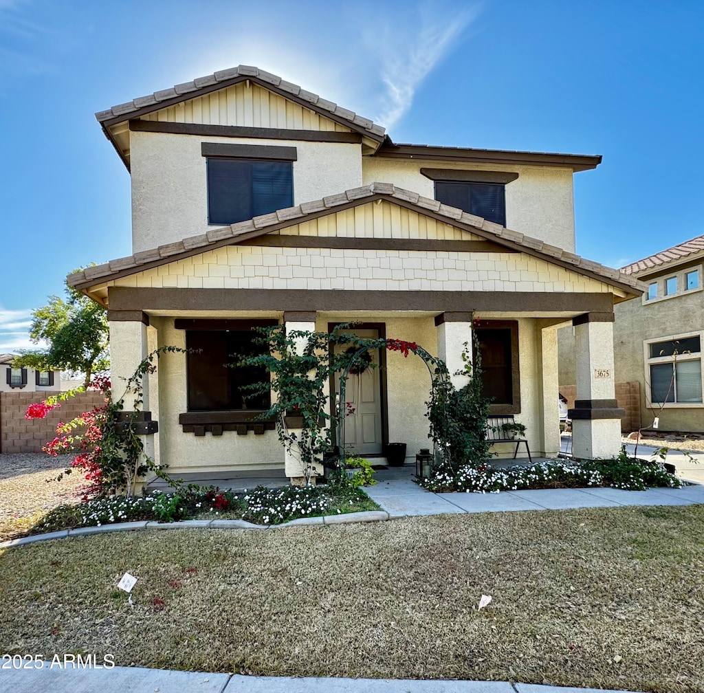 view of front of home with a porch