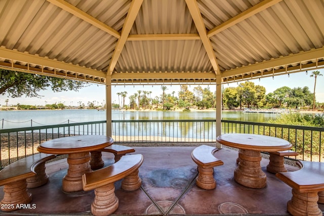 10330 W Thunderbird Blvd Unit C109, Sun City, AZ 85351 - view of patio / terrace featuring a gazebo and a water view