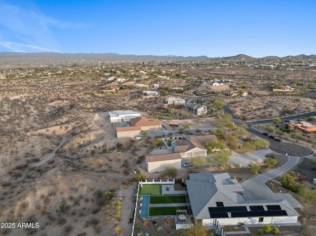 bird's eye view with a residential view and a mountain view