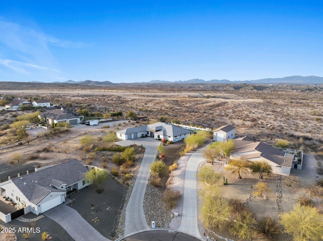 aerial view with a residential view and a mountain view