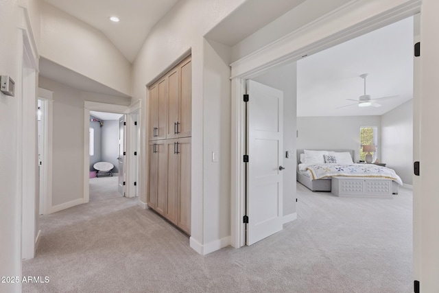 2258 N Gentry, Mesa, AZ 85213 - corridor featuring light colored carpet and vaulted ceiling