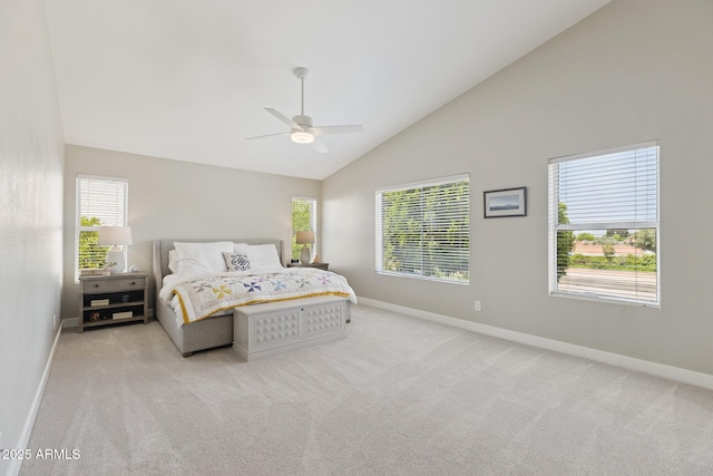 2258 N Gentry, Mesa, AZ 85213 - bedroom with carpet, ceiling fan, and high vaulted ceiling