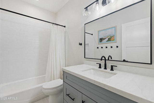 2258 N Gentry, Mesa, AZ 85213 - full bathroom with vanity, shower / bath combo with shower curtain, and tile patterned flooring