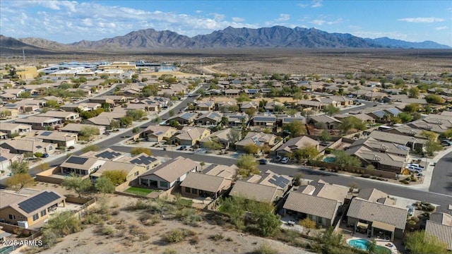 drone / aerial view with a mountain view