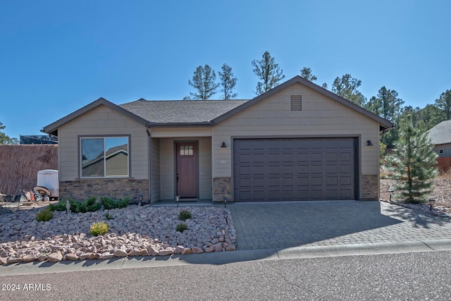 view of front facade with a garage