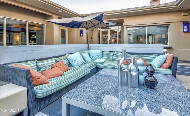 view of patio / terrace featuring an outdoor living space