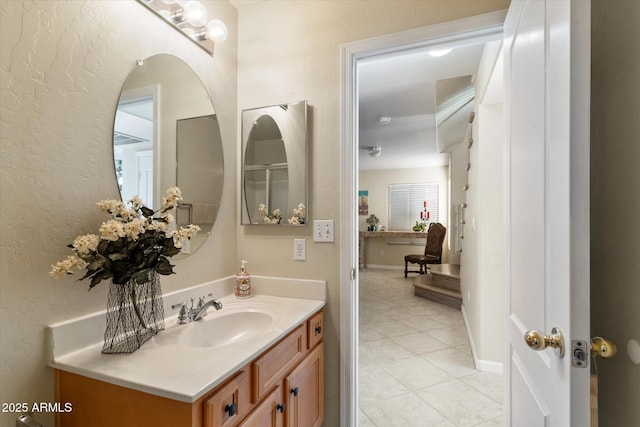 bathroom featuring vanity and tile patterned floors