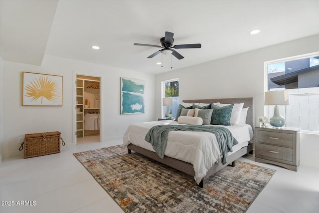 bedroom featuring ceiling fan