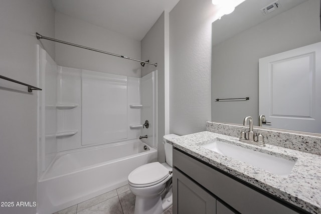 19115 N Los Gabrieles Way, Maricopa, AZ 85138 - full bath featuring vanity, toilet, tile patterned flooring, and washtub / shower combination