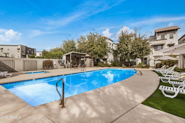 view of pool with a patio area