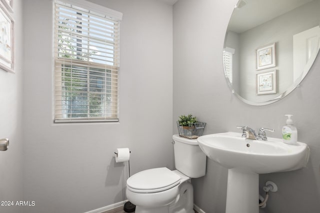 bathroom with a wealth of natural light and toilet