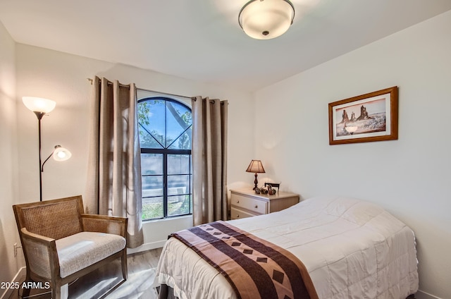 bedroom featuring light hardwood / wood-style flooring