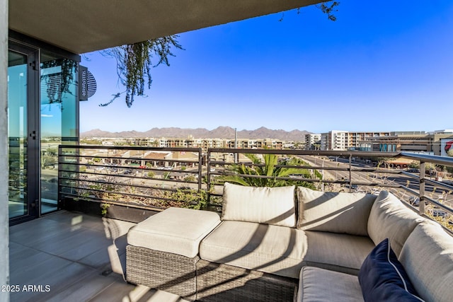 balcony with a mountain view