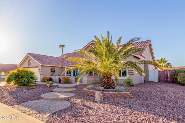 view of front of property featuring a garage