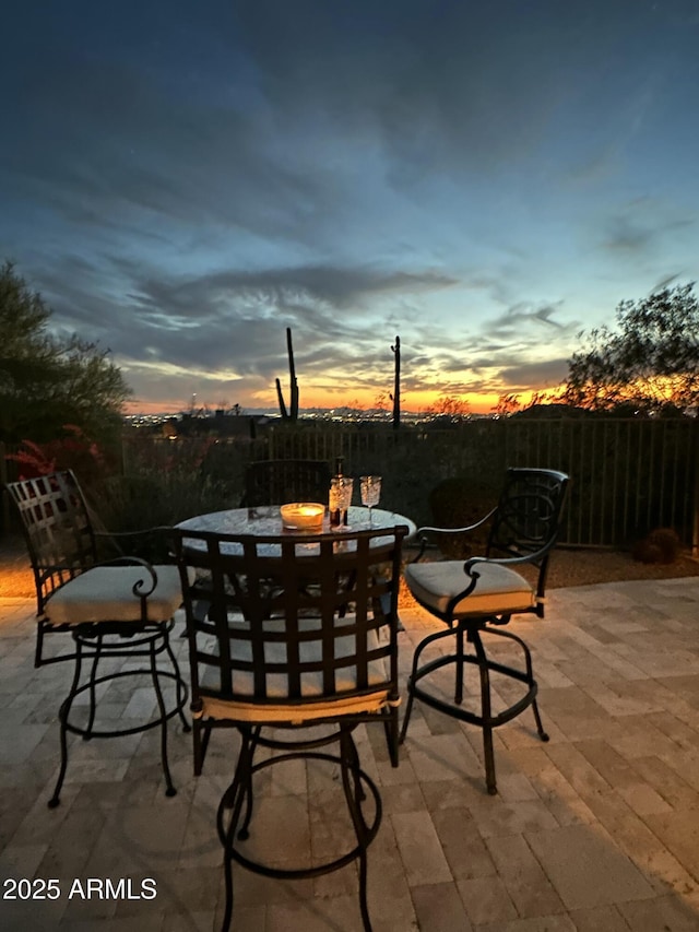 view of patio with outdoor dining space