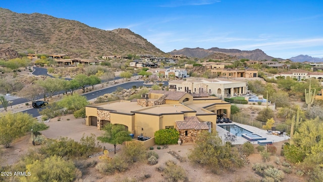 bird's eye view featuring a mountain view