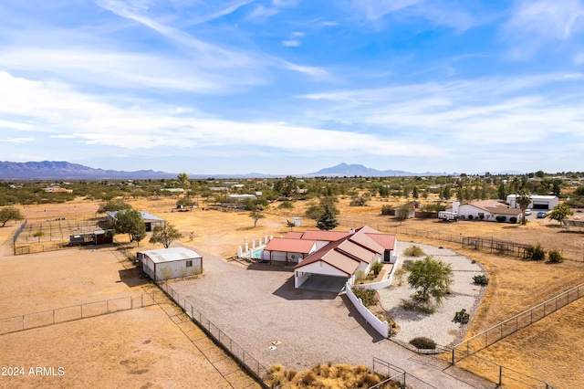 drone / aerial view with a mountain view