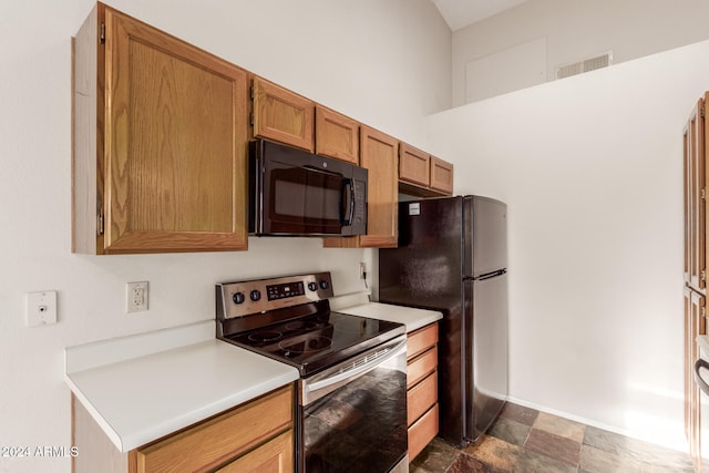 kitchen featuring black appliances