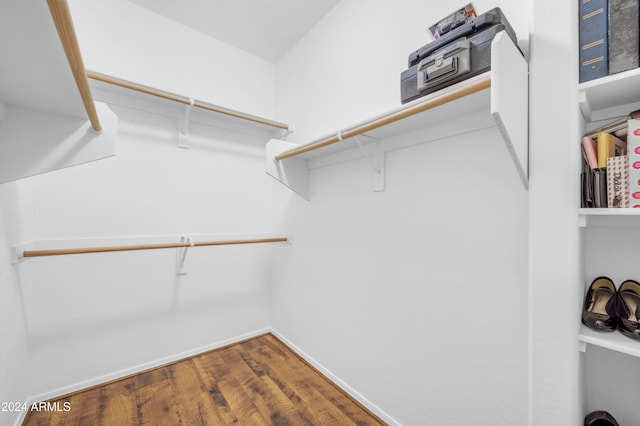 spacious closet featuring hardwood / wood-style floors