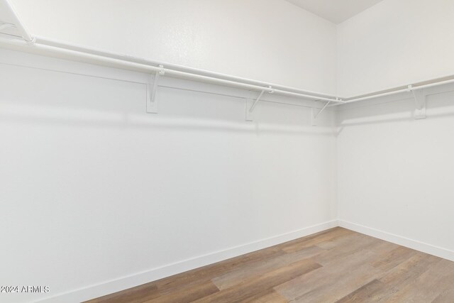 walk in closet featuring hardwood / wood-style flooring