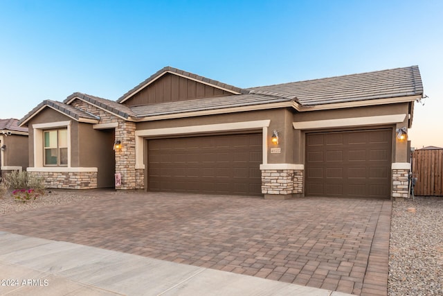 view of front of house featuring a garage