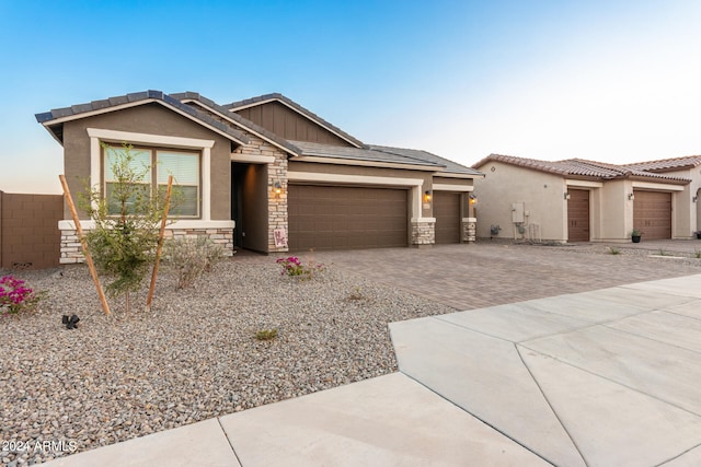 view of front of home featuring a garage