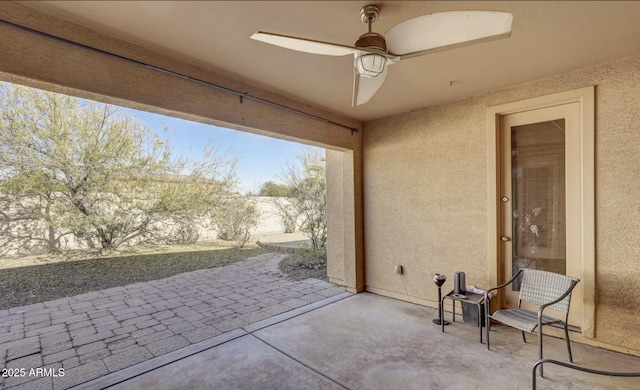 view of patio / terrace with ceiling fan