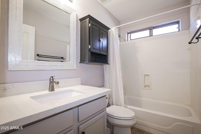 1950 W Park Pl, Chandler, AZ 85224 - full bathroom featuring toilet, vanity, and shower / bathtub combination with curtain