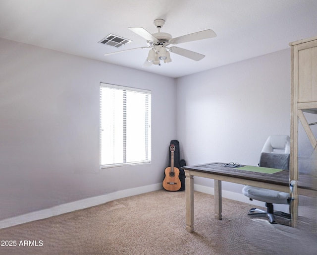 1950 W Park Pl, Chandler, AZ 85224 - unfurnished office featuring baseboards, carpet flooring, and ceiling fan