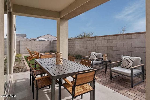 9243 E Sector Dr, Mesa, AZ 85212 - view of patio with a fenced backyard
