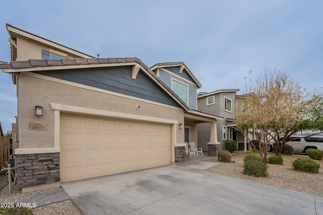 view of front of home featuring a garage