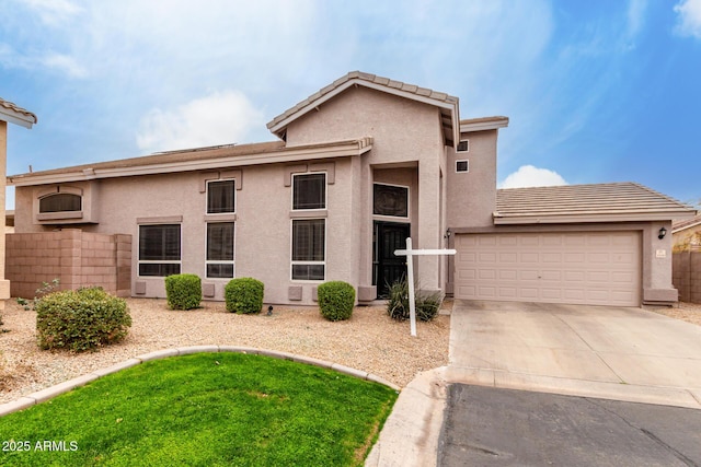 view of property featuring a garage