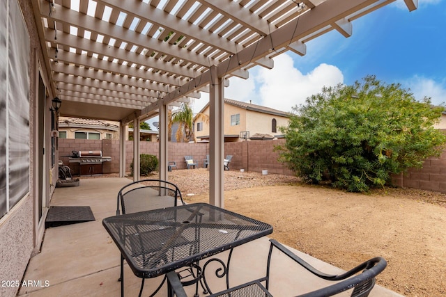 view of patio / terrace with a pergola