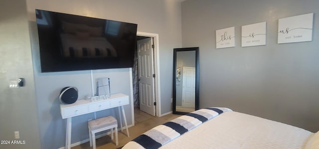 bedroom featuring light hardwood / wood-style flooring