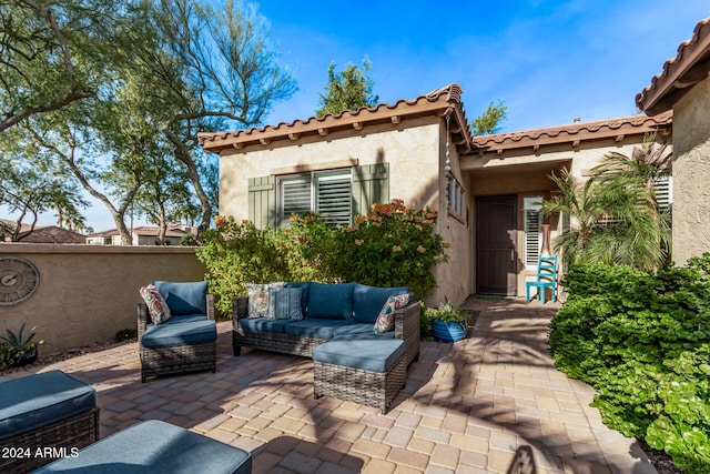 view of patio / terrace featuring an outdoor living space