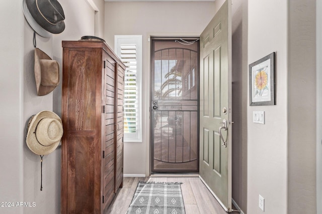 entryway featuring light hardwood / wood-style floors