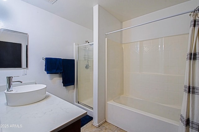 bathroom featuring vanity and tile patterned floors