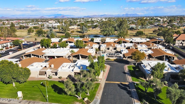 bird's eye view featuring a mountain view