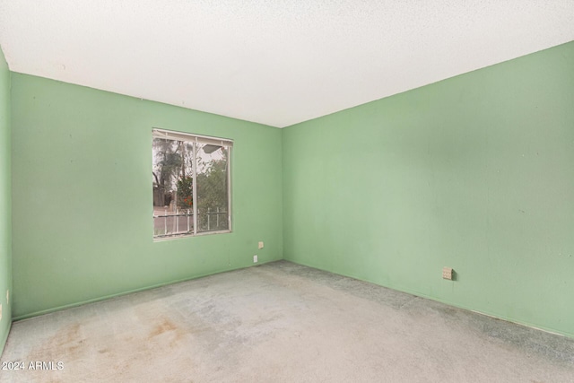 unfurnished room with light colored carpet