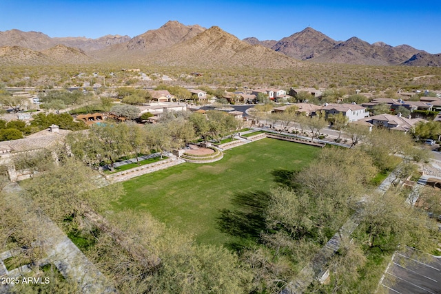 aerial view featuring a mountain view