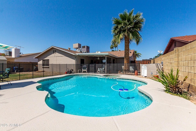 5221 W Garden Dr, Glendale, AZ 85304 - view of swimming pool featuring a patio, a fenced backyard, and a fenced in pool