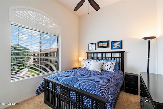 11640 N Tatum Blvd Unit 3091, Phoenix, AZ 85028 - carpeted bedroom featuring baseboards and a ceiling fan