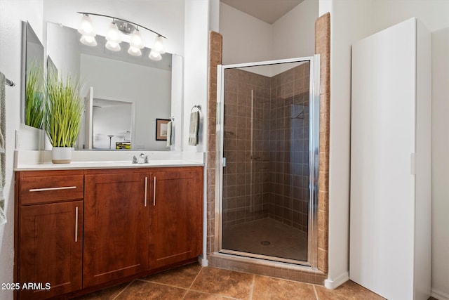 11640 N Tatum Blvd Unit 3091, Phoenix, AZ 85028 - full bathroom featuring tile patterned flooring, a stall shower, and vanity