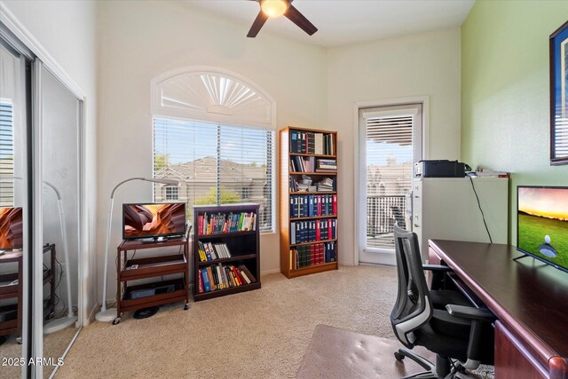 11640 N Tatum Blvd Unit 3091, Phoenix, AZ 85028 - home office with carpet floors and ceiling fan