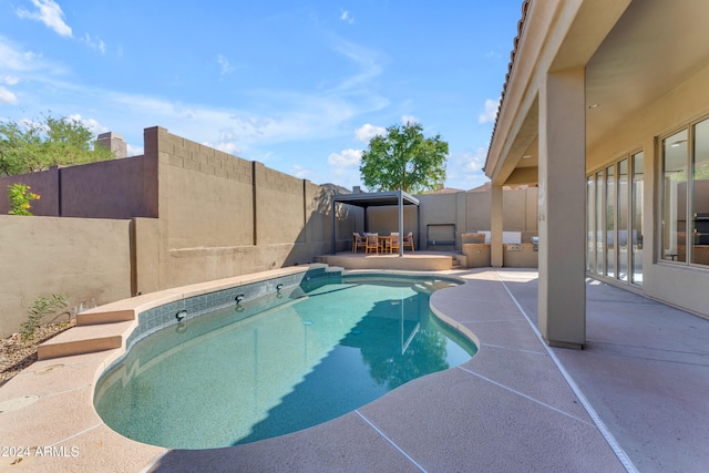 view of pool featuring a patio area