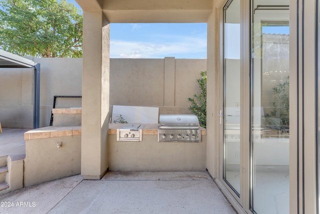 view of patio / terrace with area for grilling