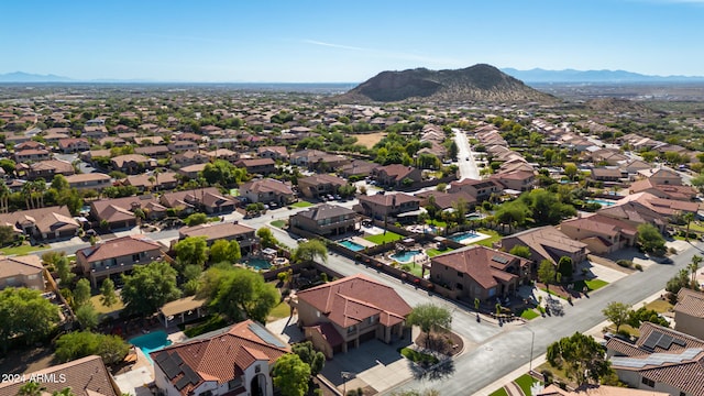 drone / aerial view with a mountain view