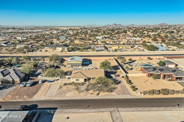 aerial view featuring a mountain view